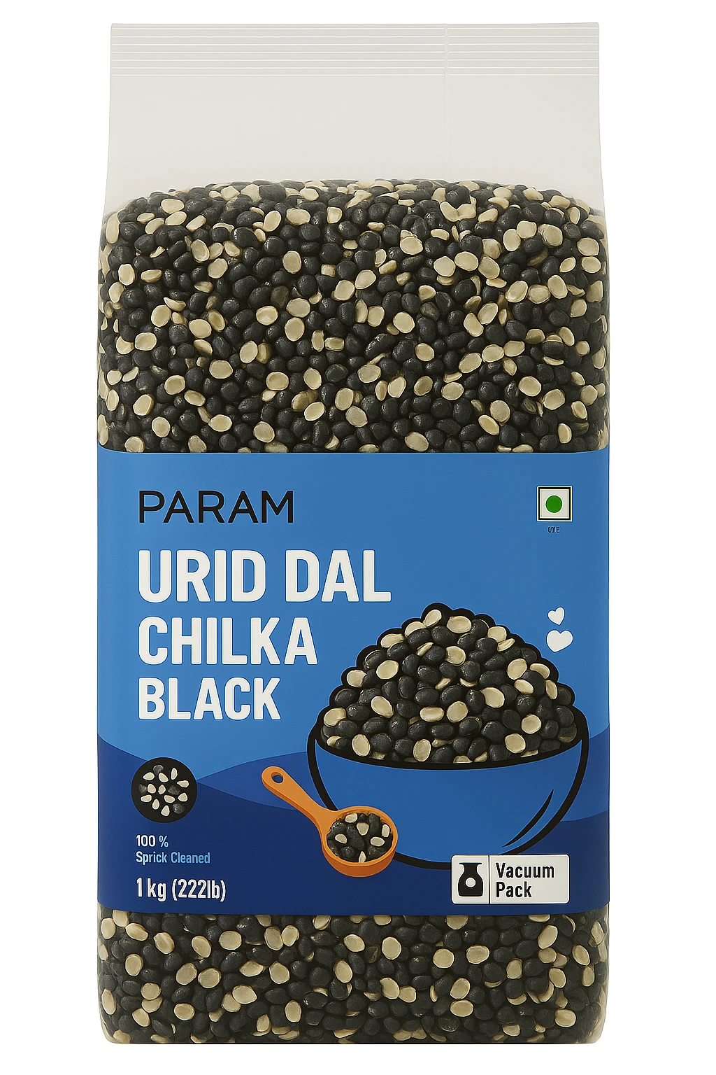 Param Urid Dal Chilka Black 500 G
